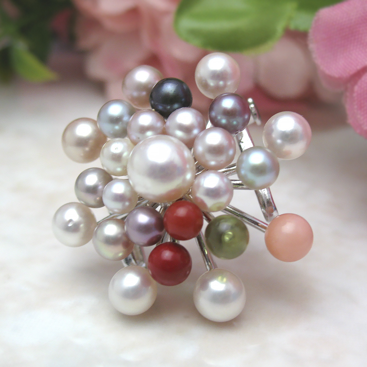 『ランタナ』<br>帯止め兼ブローチ・ペンダント - 画像 (6)