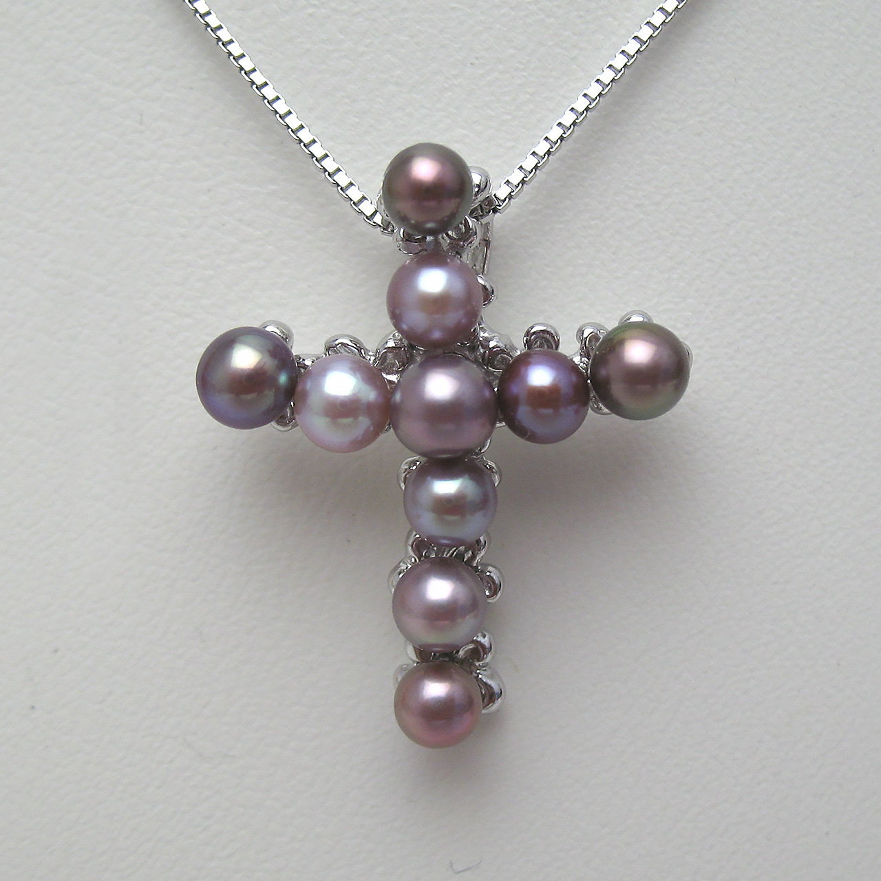 有核淡水真珠クロスペンダントSV - 画像 (3)