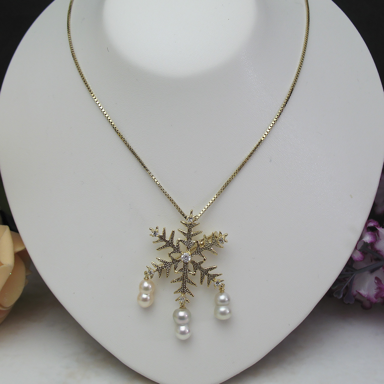 「降り積もる夢」 ブローチ兼ペンダント　雪だるま編　 - 画像 (2)