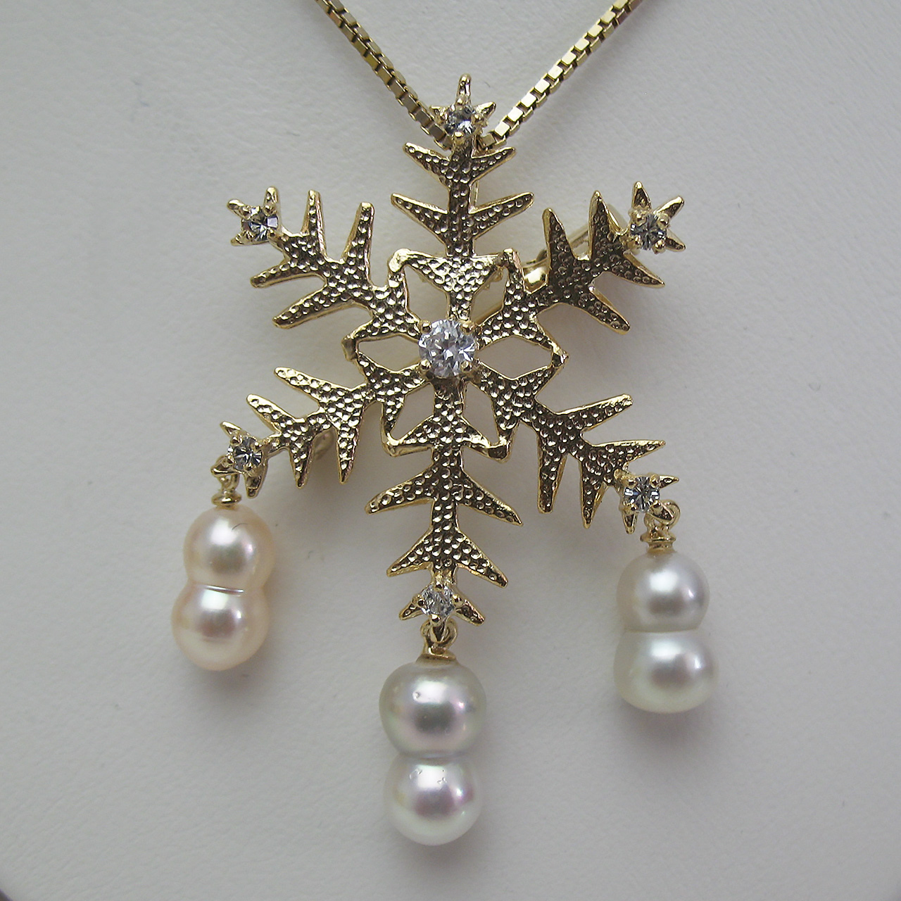 「降り積もる夢」 ブローチ兼ペンダント　雪だるま編　 - 画像 (3)