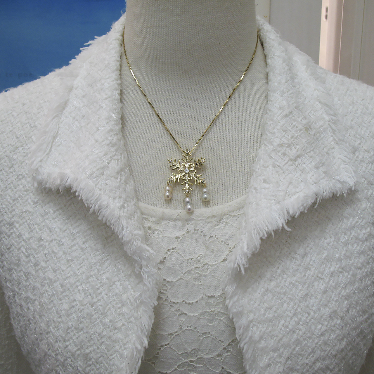 「降り積もる夢」 ブローチ兼ペンダント　雪だるま編　 - 画像 (8)