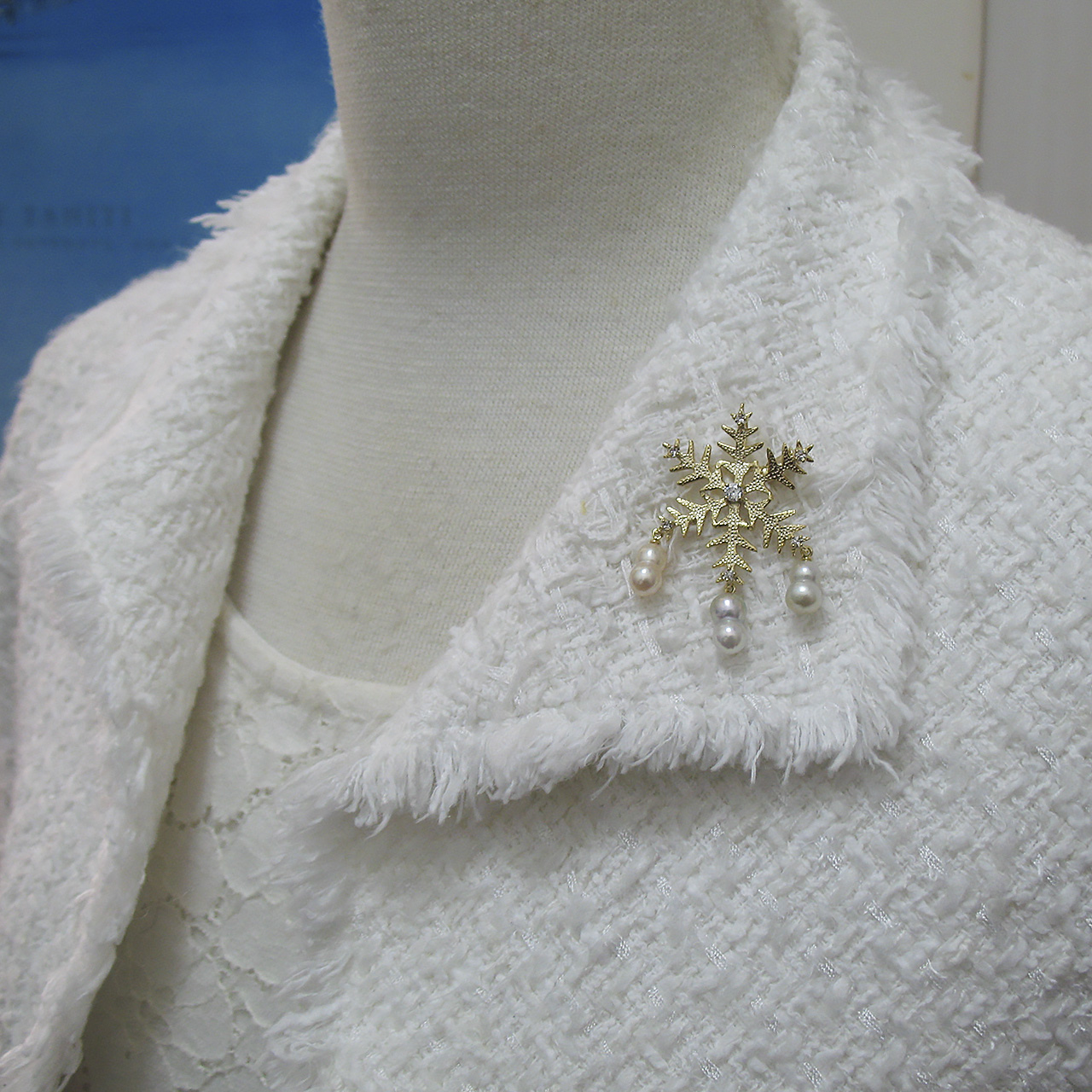 「降り積もる夢」 ブローチ兼ペンダント　雪だるま編　 - 画像 (7)