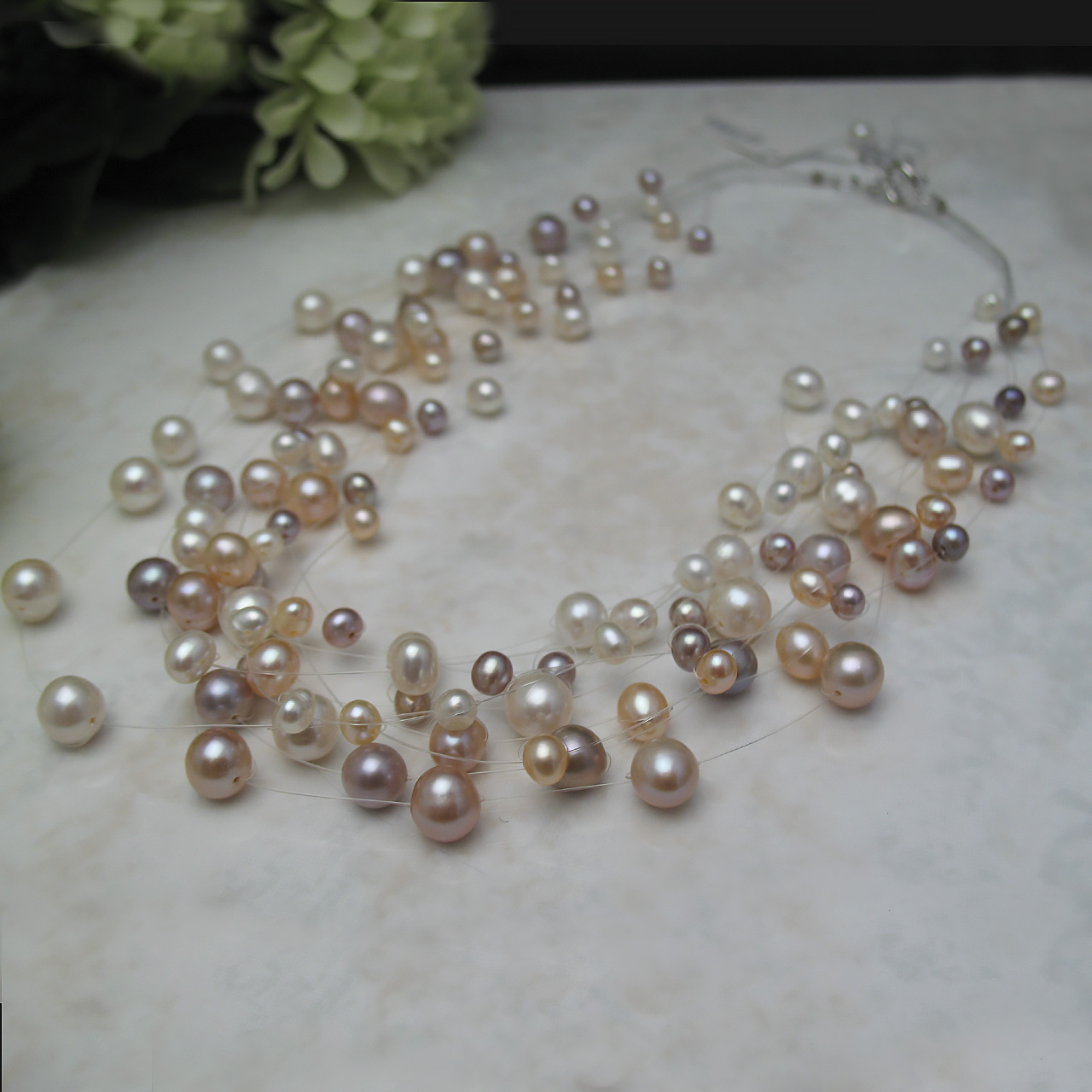 淡水スターダスト10連ネックレス 　FN-3534Y - 画像 (6)