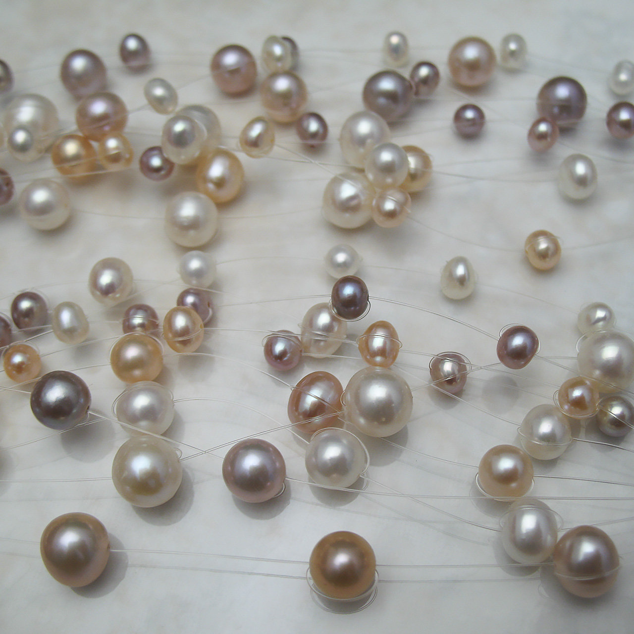 淡水スターダスト10連ネックレス 　FN-3534Y - 画像 (4)