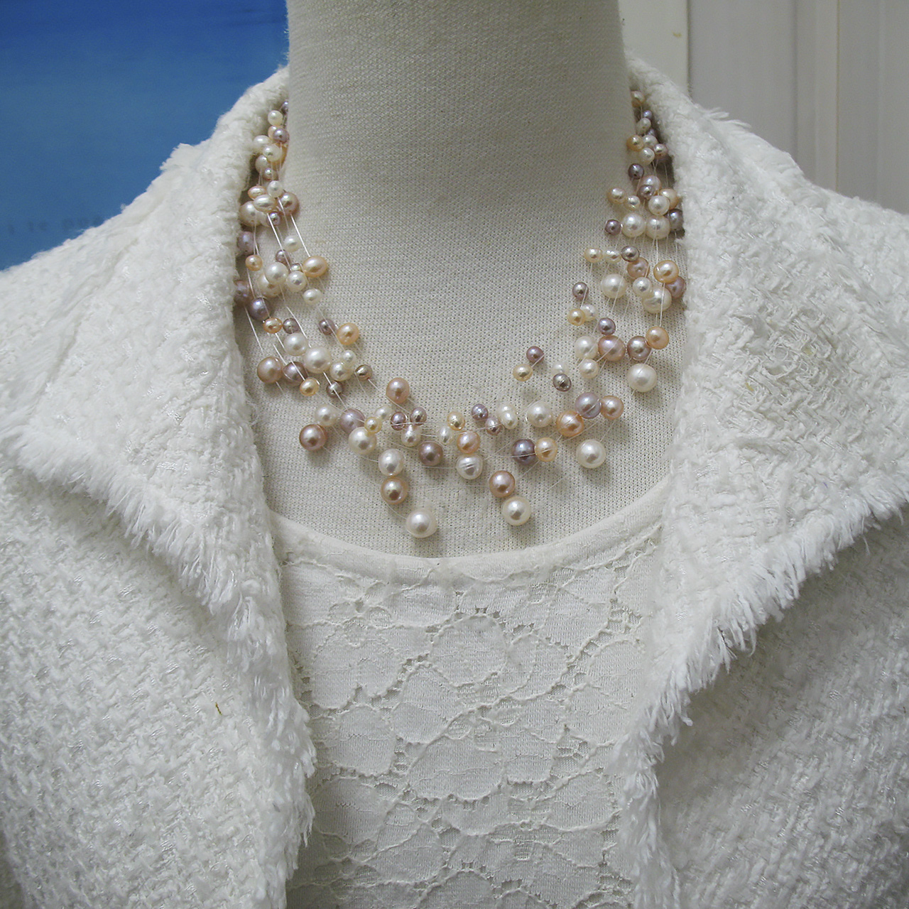 淡水スターダスト10連ネックレス 　FN-3534Y - 画像 (7)