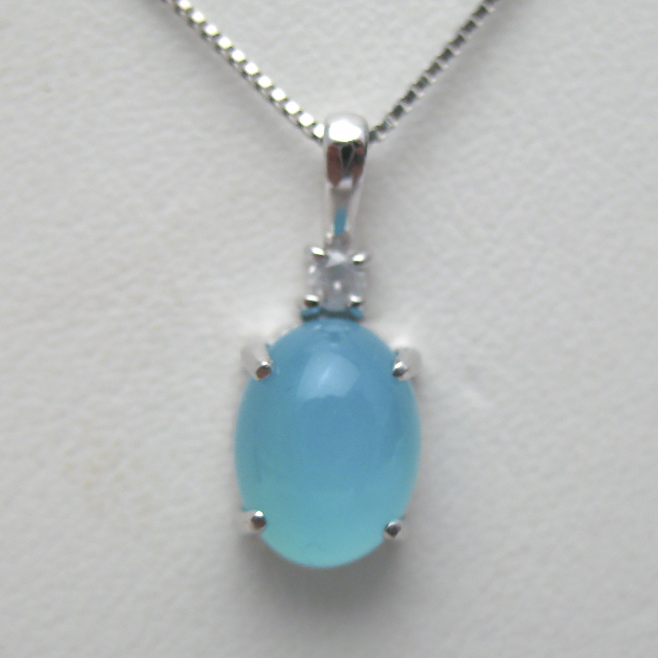 K10WGシーブルーカルセドニーペンダント - 画像 (3)