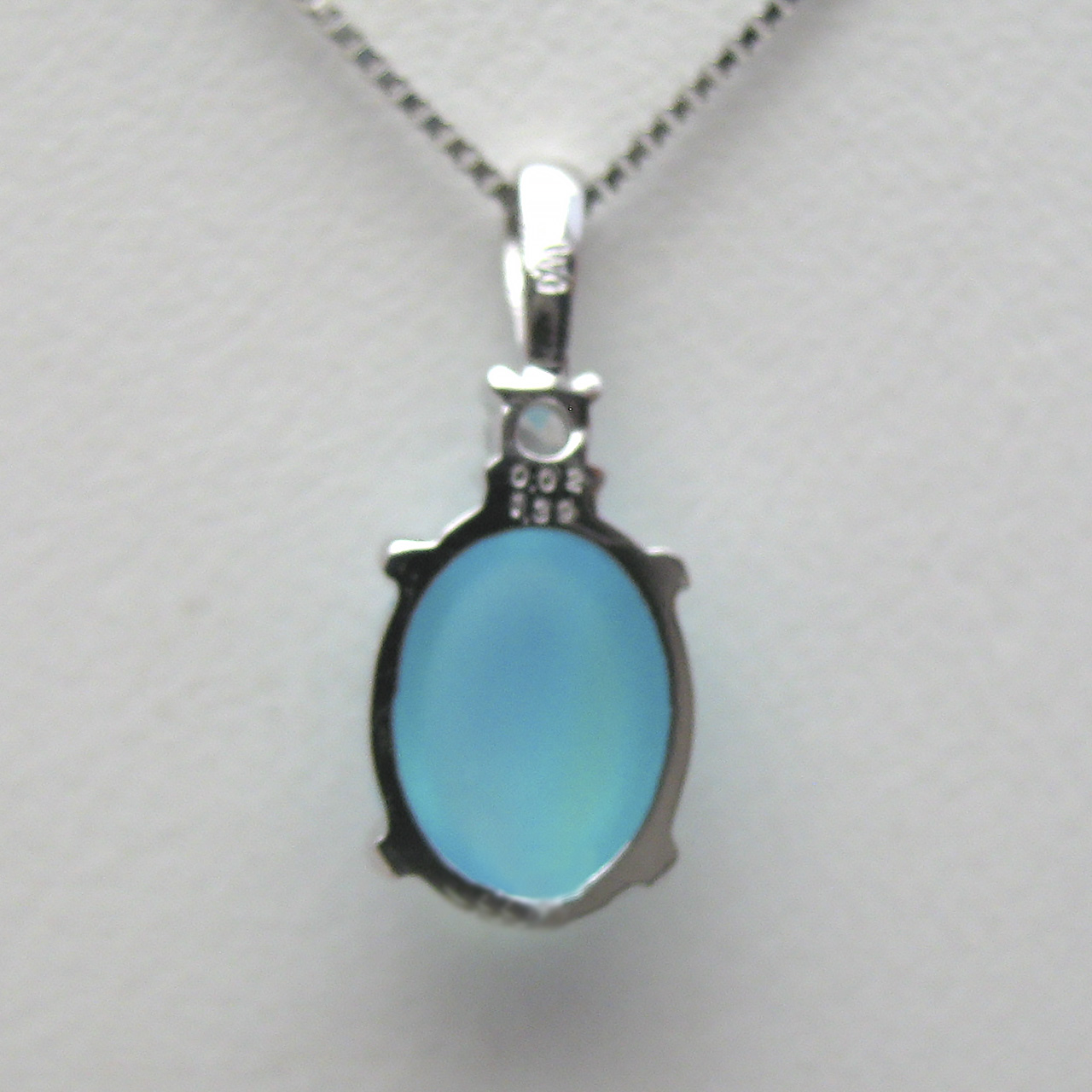 K10WGシーブルーカルセドニーペンダント - 画像 (5)