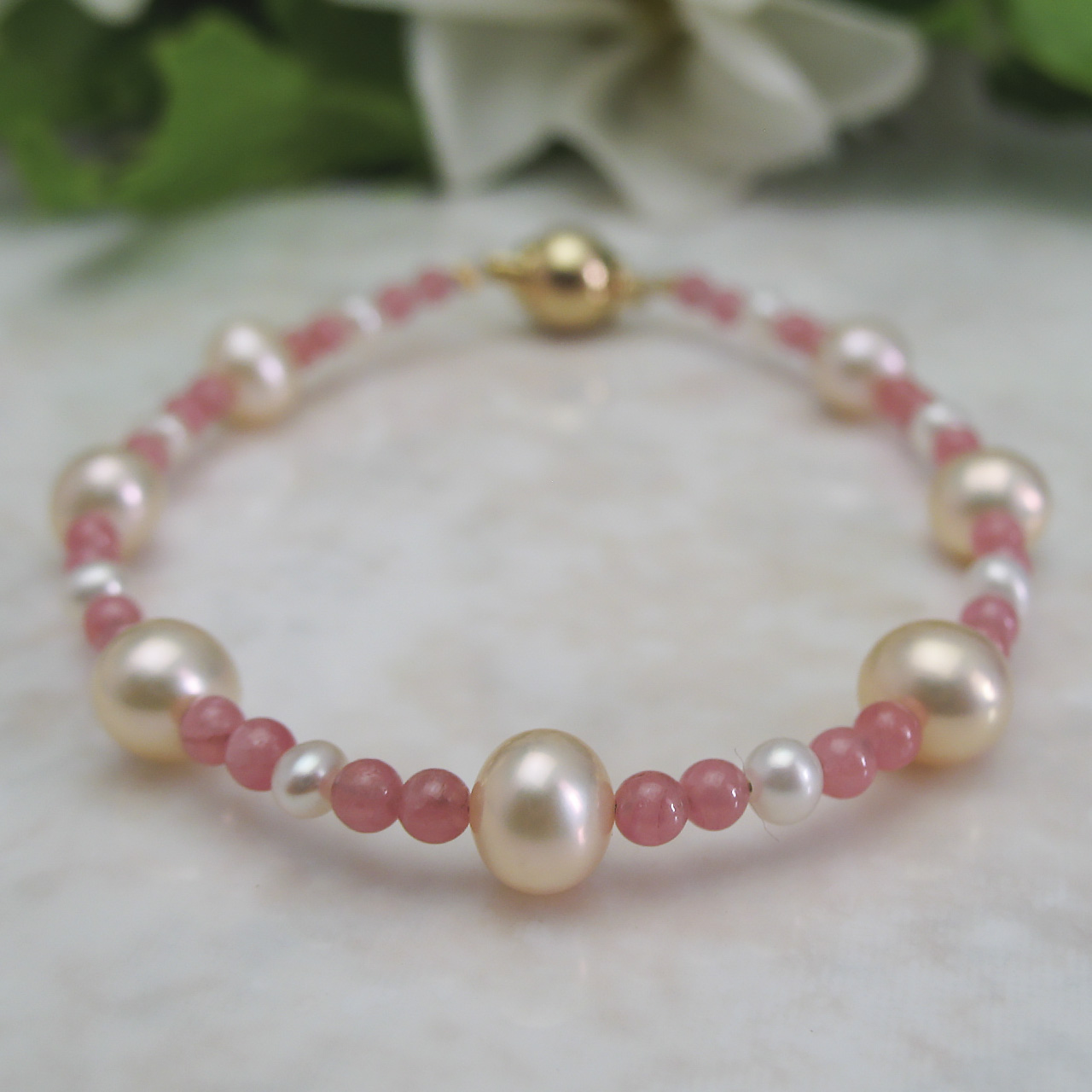 淡水&インカローズブレスレットSV　ネコポス発送商品 - 画像 (5)