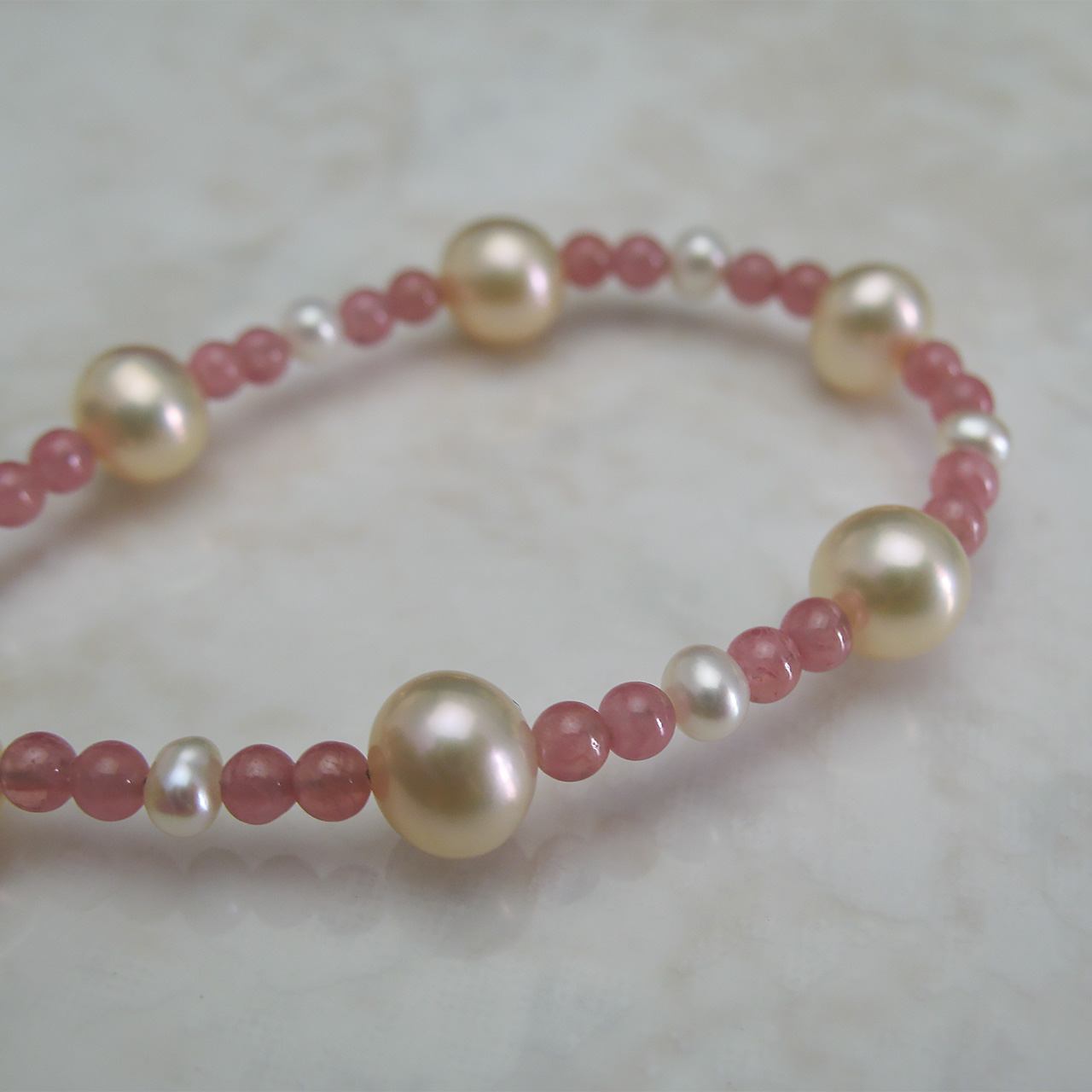 淡水&インカローズブレスレットSV　ネコポス発送商品 - 画像 (2)