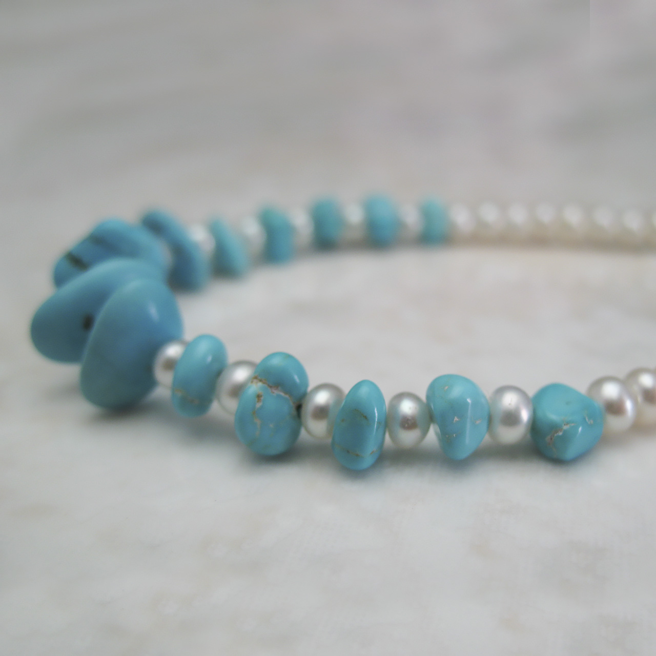 淡水真珠&トルコブレスレットSV　ネコポス発送商品 - 画像 (3)
