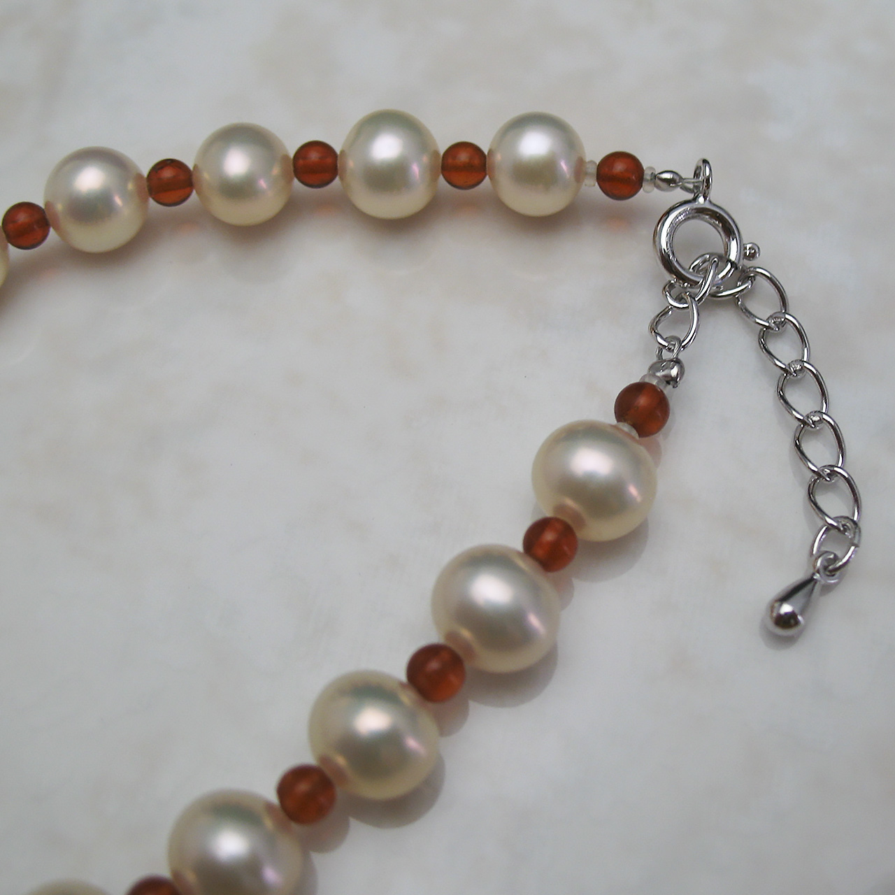 琥珀＆淡水真珠ブレスSV　ネコポス発送商品 - 画像 (3)