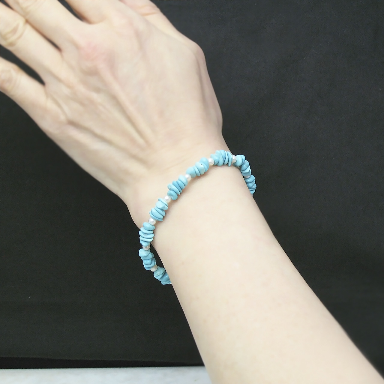 淡水真珠&トルコブレスレットSV　ネコポス発送商品 - 画像 (5)