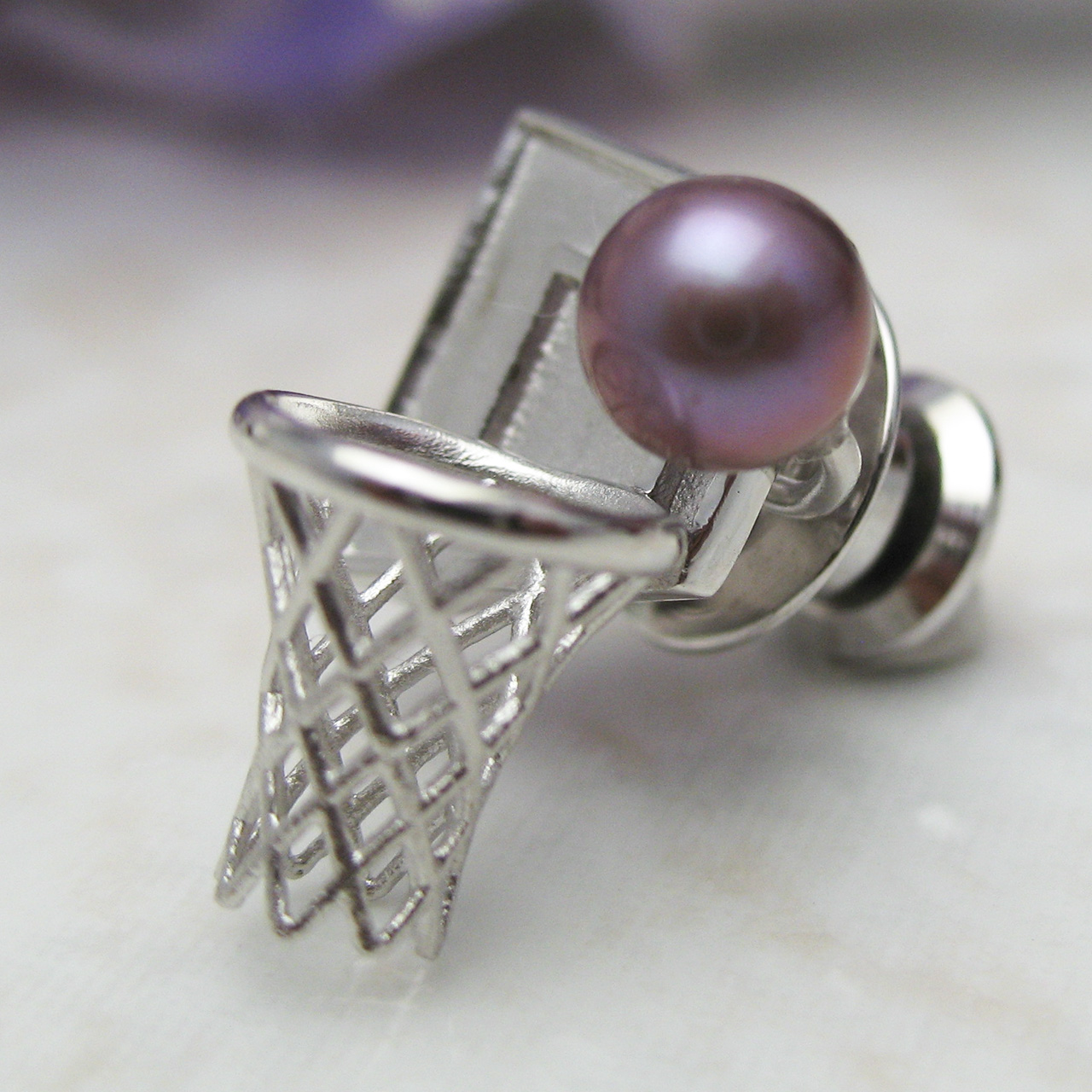 淡水真珠タイニーピン バスケットボール - 画像 (4)