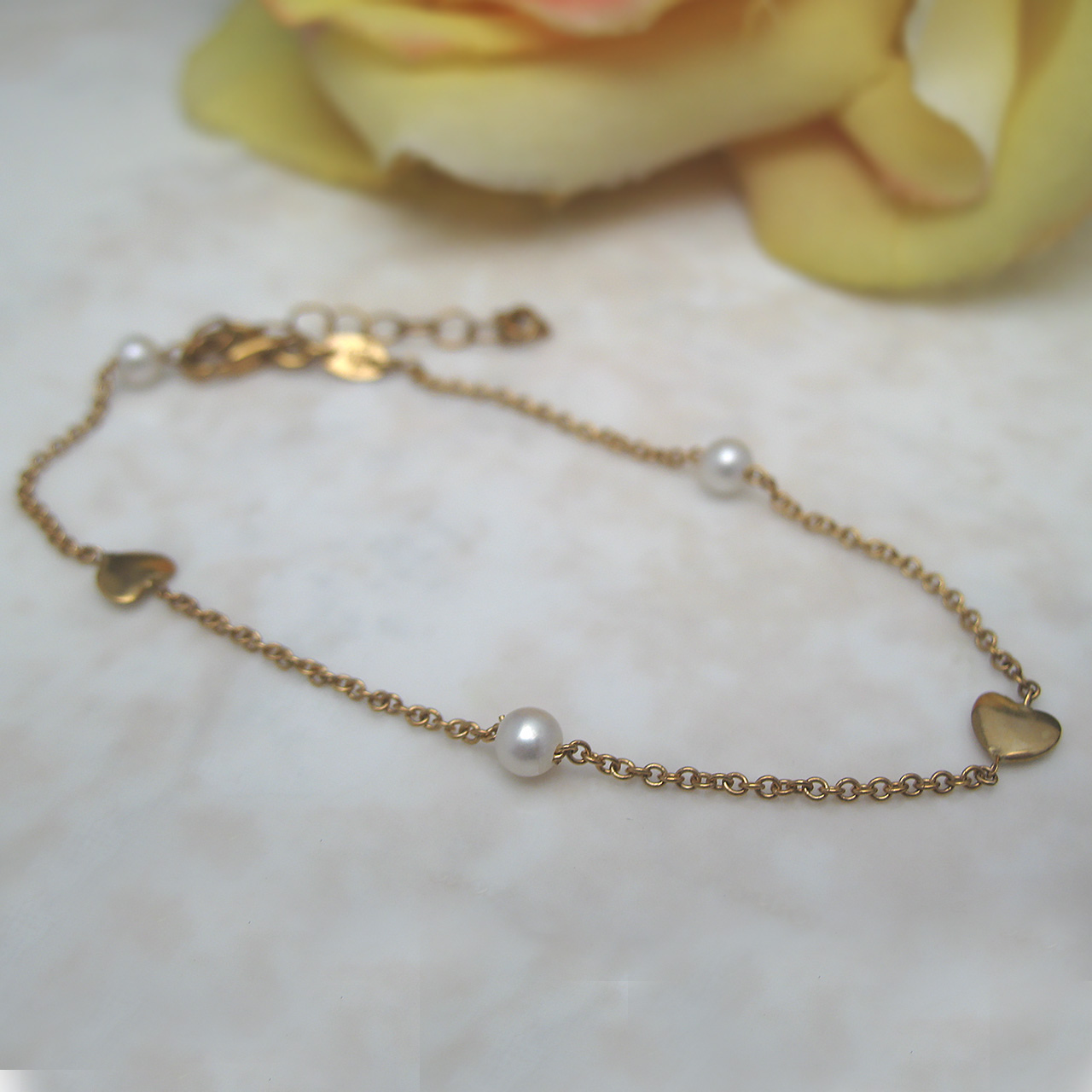 K18 さりげなくパールのブレスレット