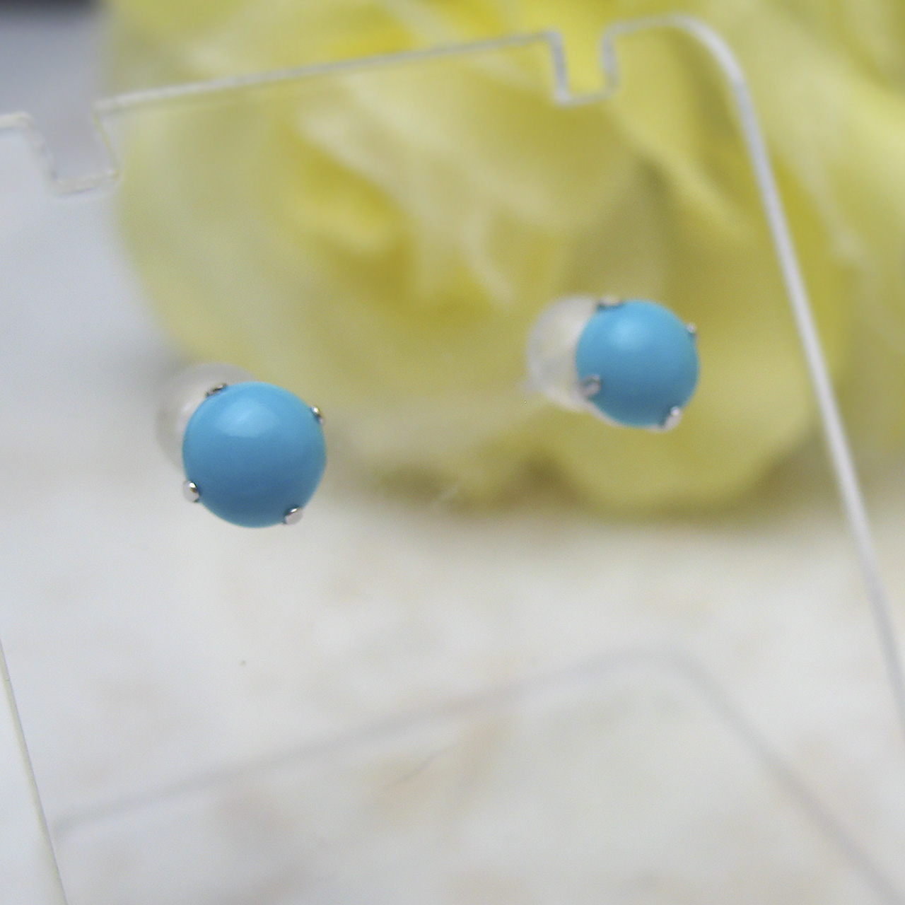 K18WGトルコ石ピアス