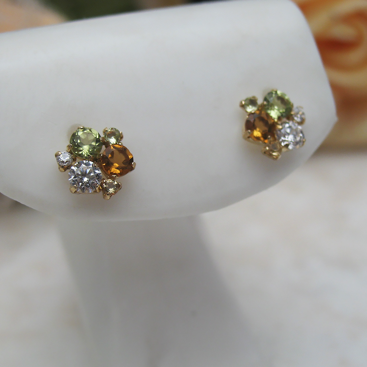 K10ペリドット&シトリンピアス SA55