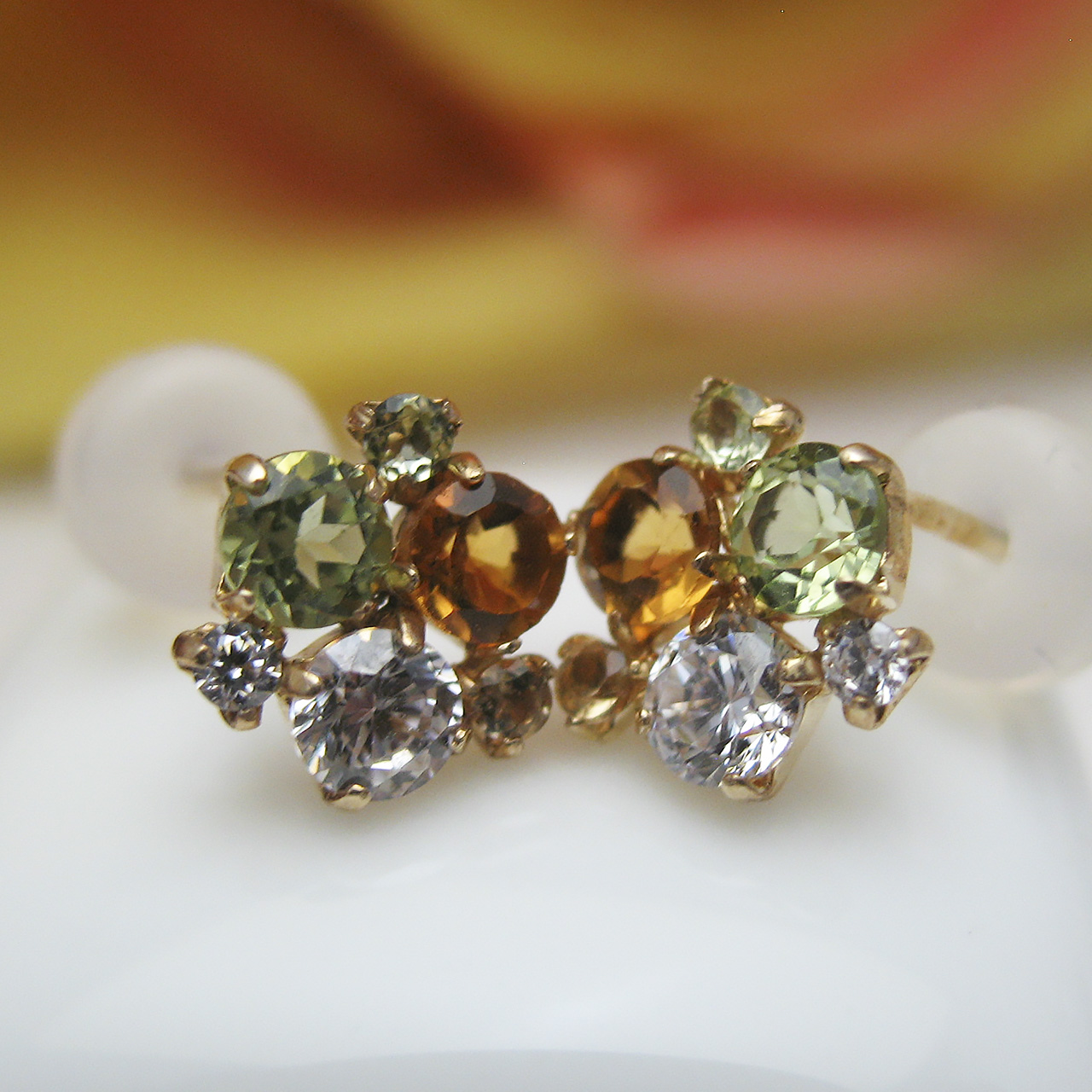 K10ペリドット＆シトリンピアス　SA55 - 画像 (5)