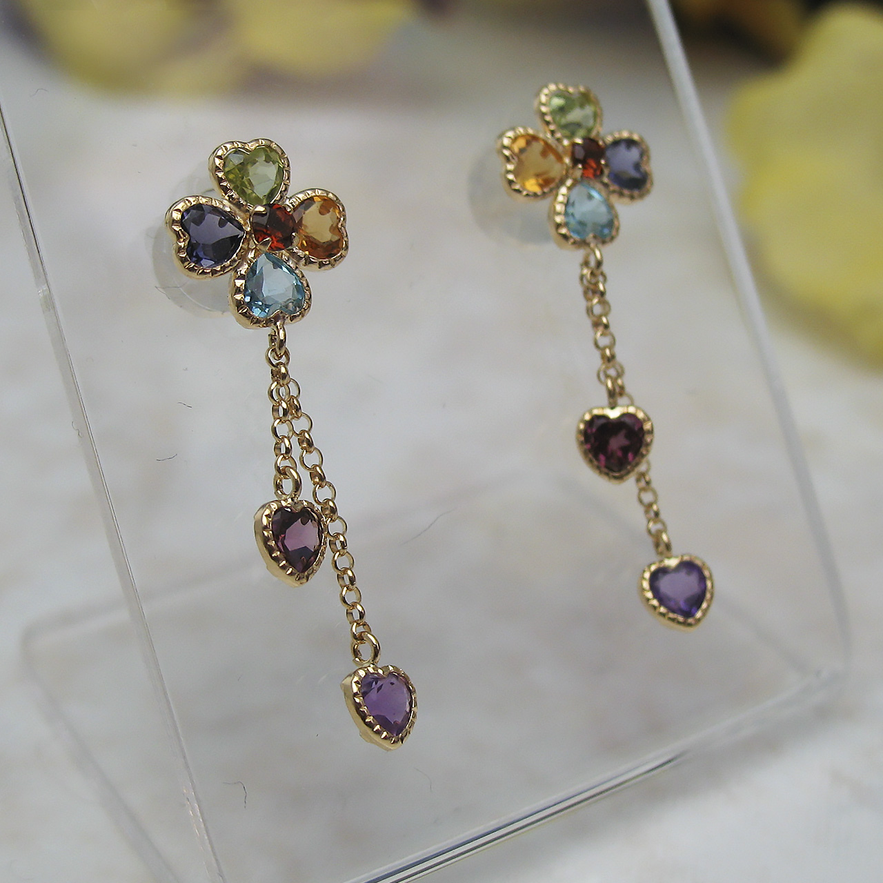 K18 カラーストーンピアス