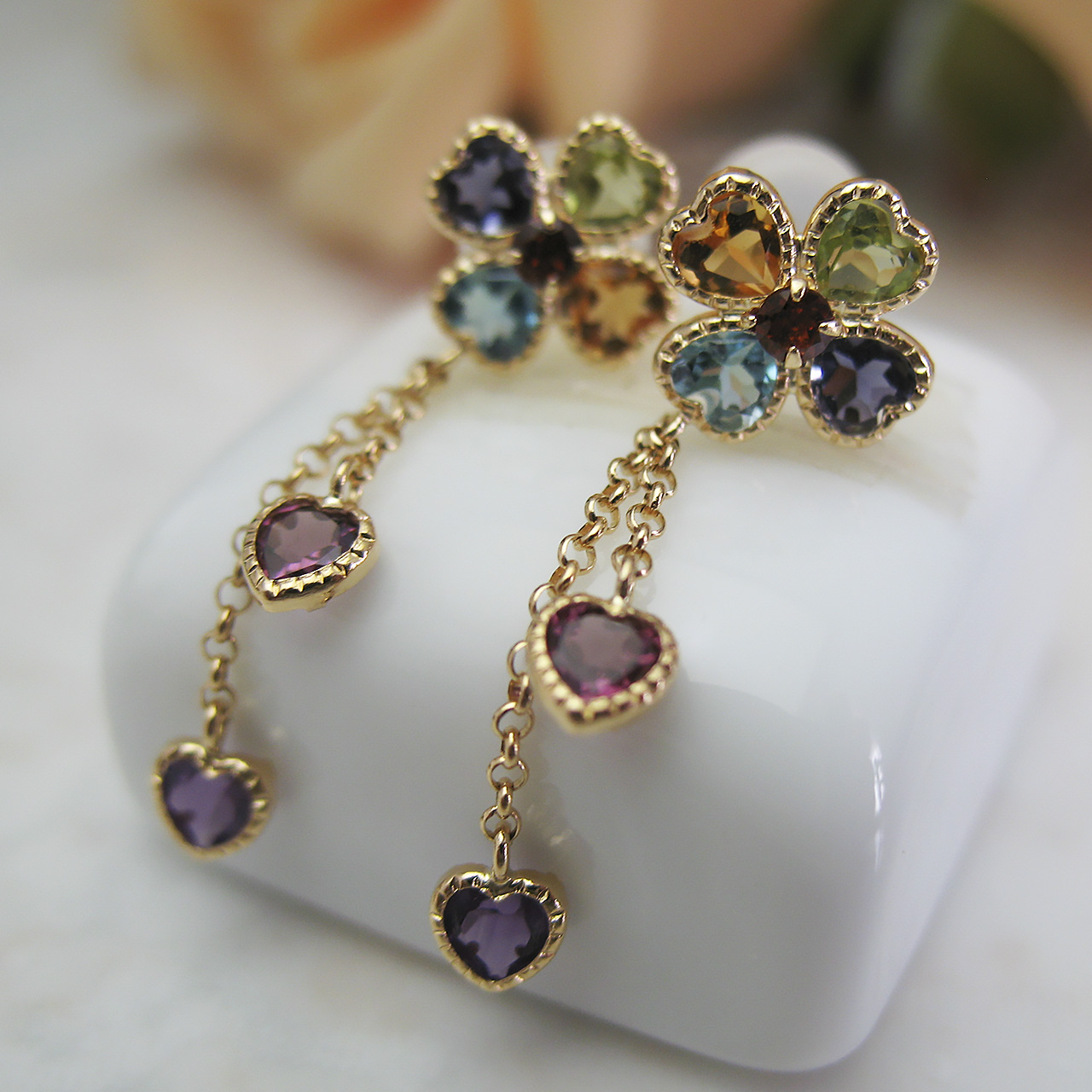 K18 カラーストーンピアス - 画像 (2)