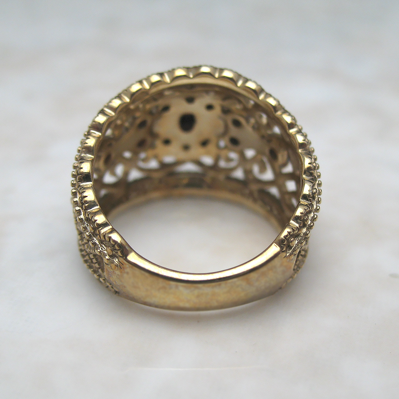 ヴィクトリアン アンティーク調 K10ガーネット＆オパールリング - 画像 (4)