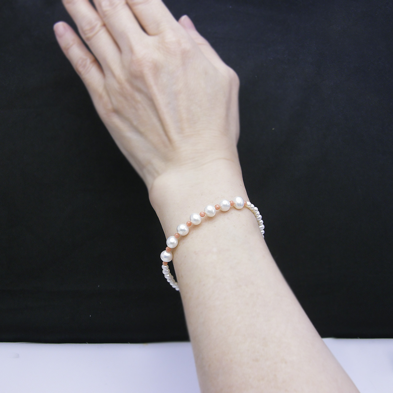 fromseaオリジナル 珊瑚＆淡水真珠ブレスSV - 画像 (5)