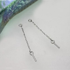 K18WG、K18YGピアスチャーム金具（チェーン長さ1.5、2.0、2.5ｃｍ） - 画像 (2)