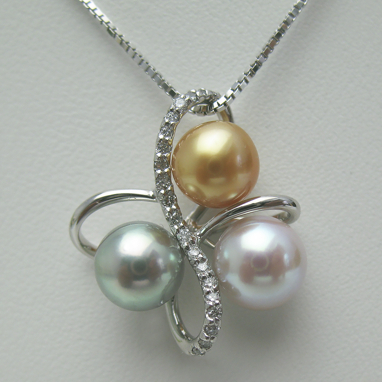 Pt南洋金色&あこや真珠ペンダント Y148-0 - 画像 (3)