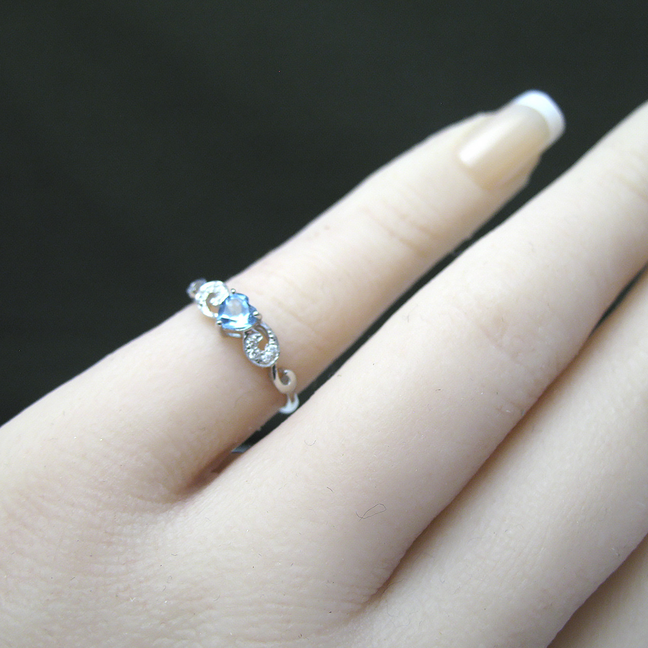 Bijoux fromsea K18WGブルーブルートパーズピンキーリングRW-8183 - 画像 (8)