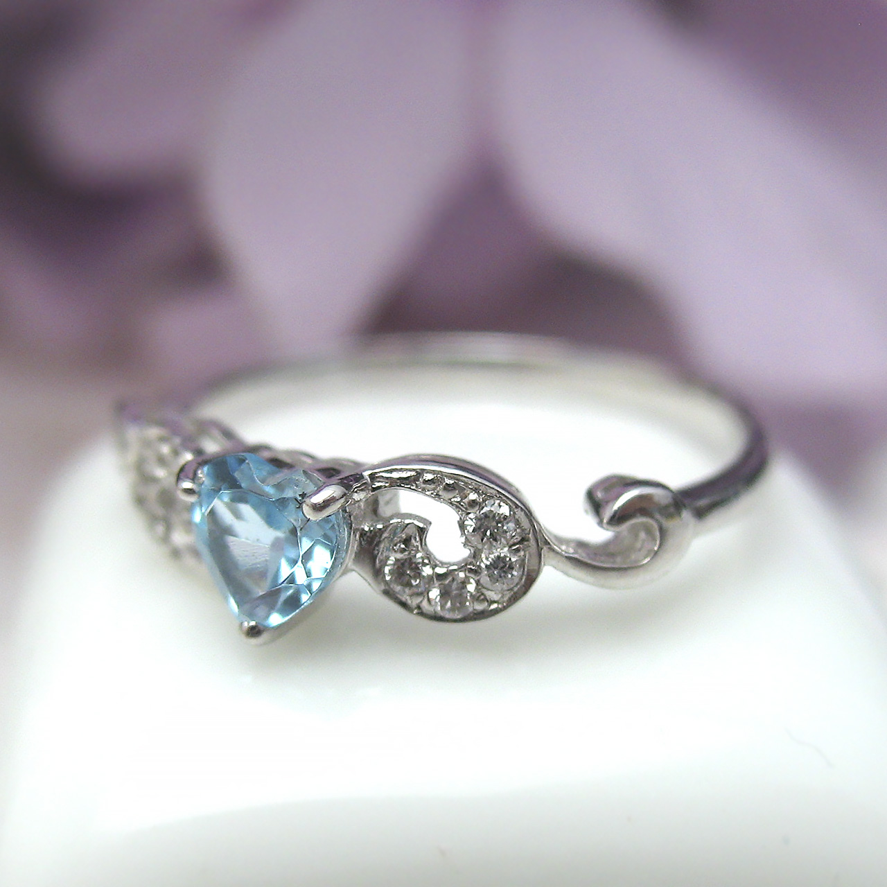 Bijoux fromsea K18WGブルーブルートパーズピンキーリングRW-8183 - 画像 (6)