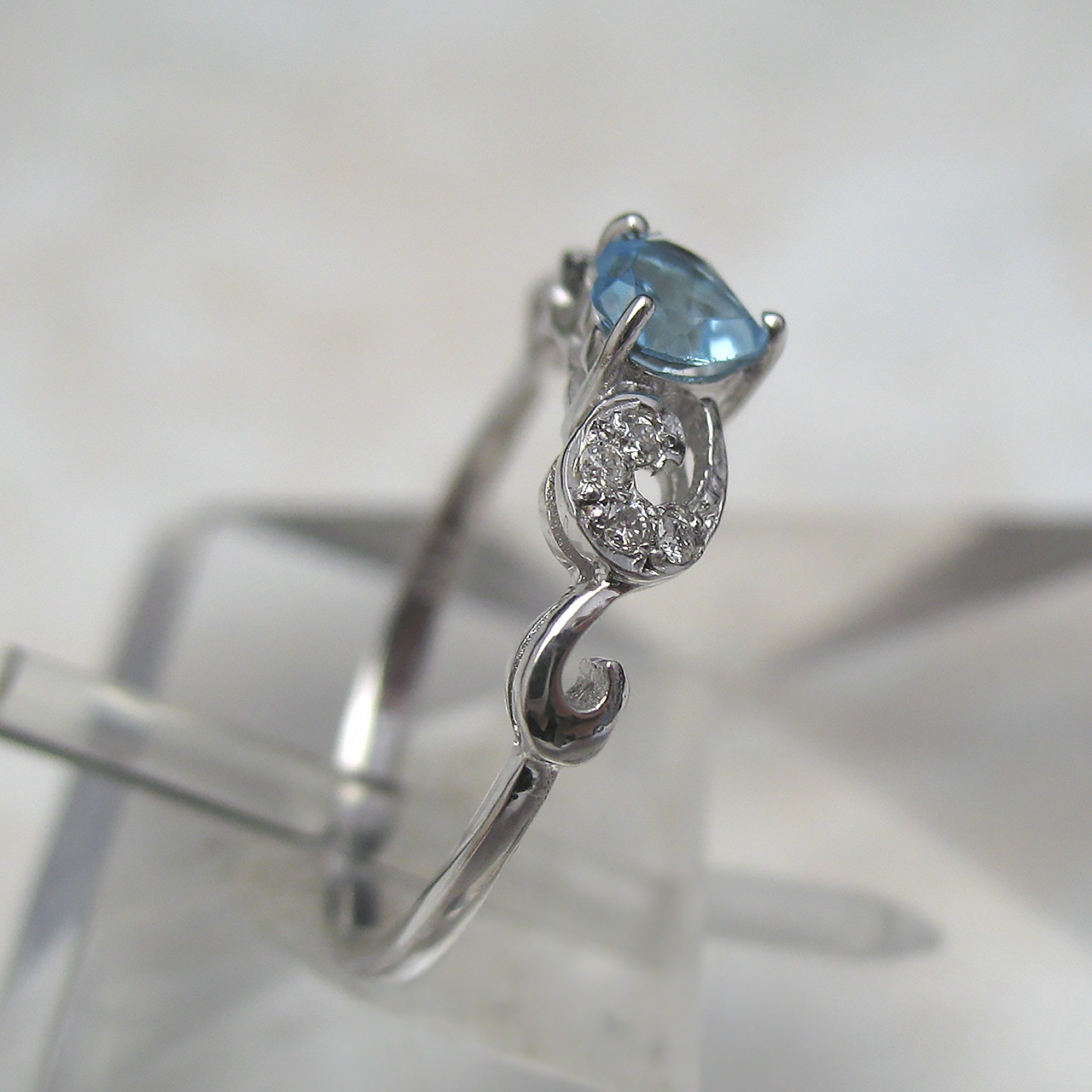 Bijoux fromsea K18WGブルーブルートパーズピンキーリングRW-8183 - 画像 (3)