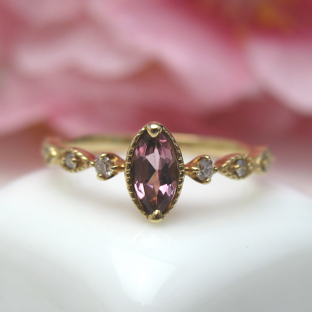 Bijoux fromsea K18ピンクトルマリンピンキーリングRK-9392 - 画像 (6)