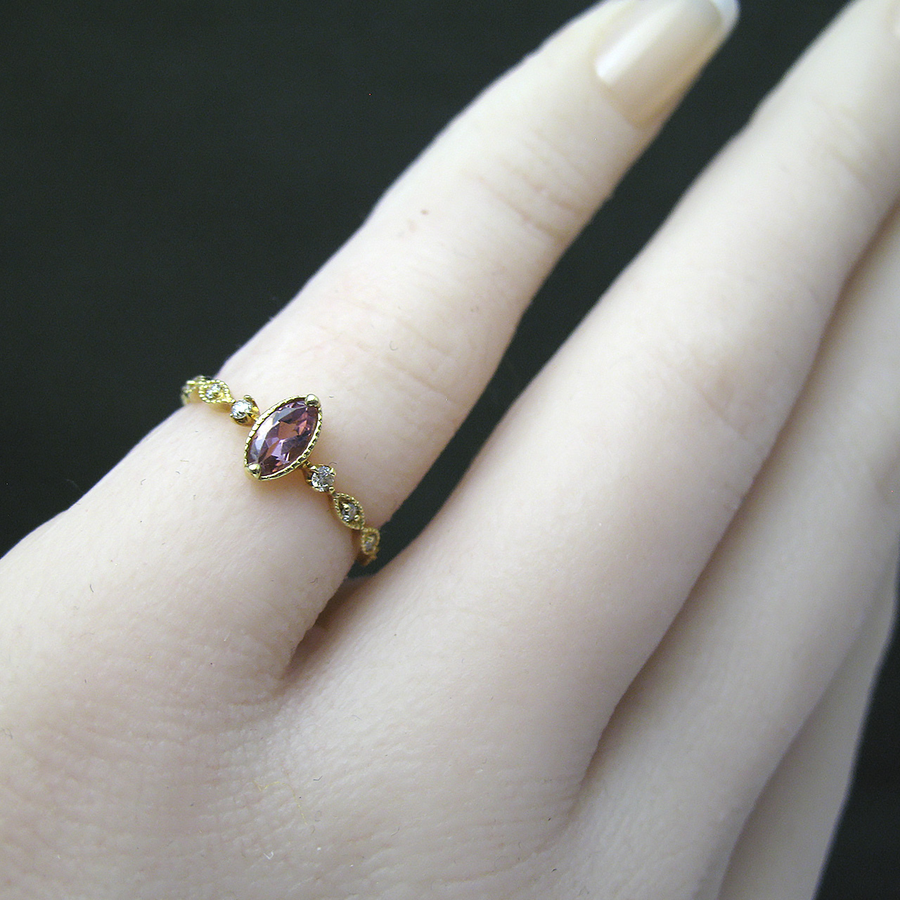 Bijoux fromsea K18ピンクトルマリンピンキーリングRK-9392 - 画像 (8)