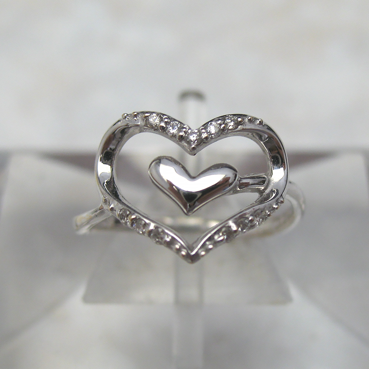 Bijoux fromsea K18WGハートピンキーリングRW-5596 - 画像 (2)