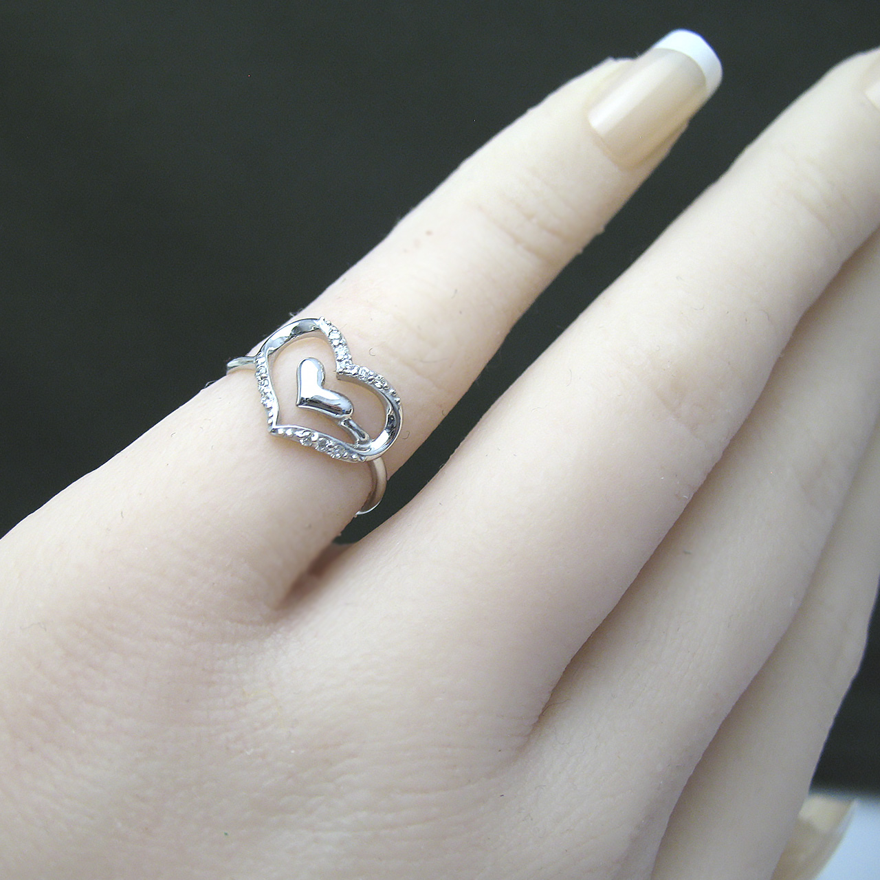 Bijoux fromsea K18WGハートピンキーリングRW-5596 - 画像 (8)