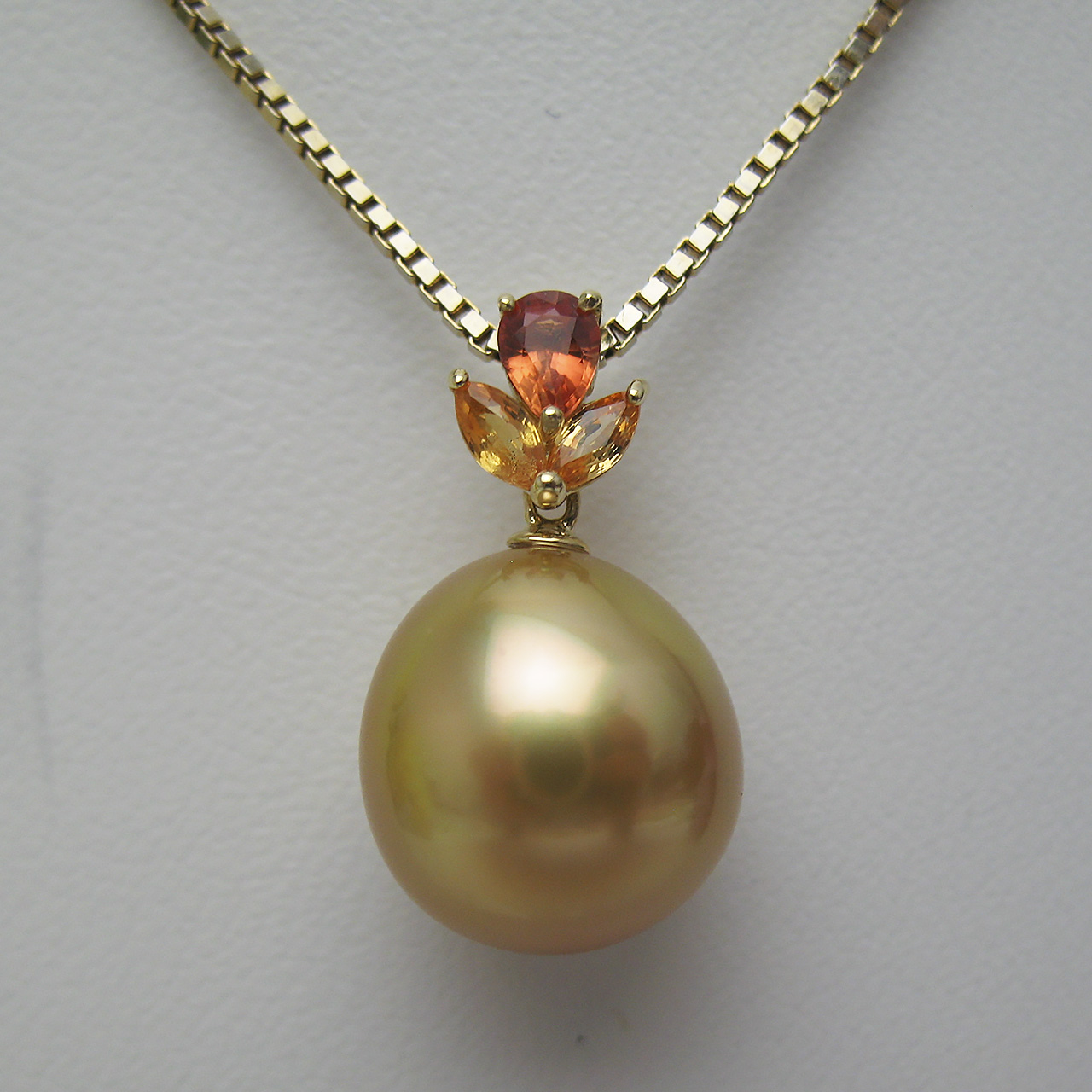 K18南洋金色&サファイアペンダント - 画像 (3)