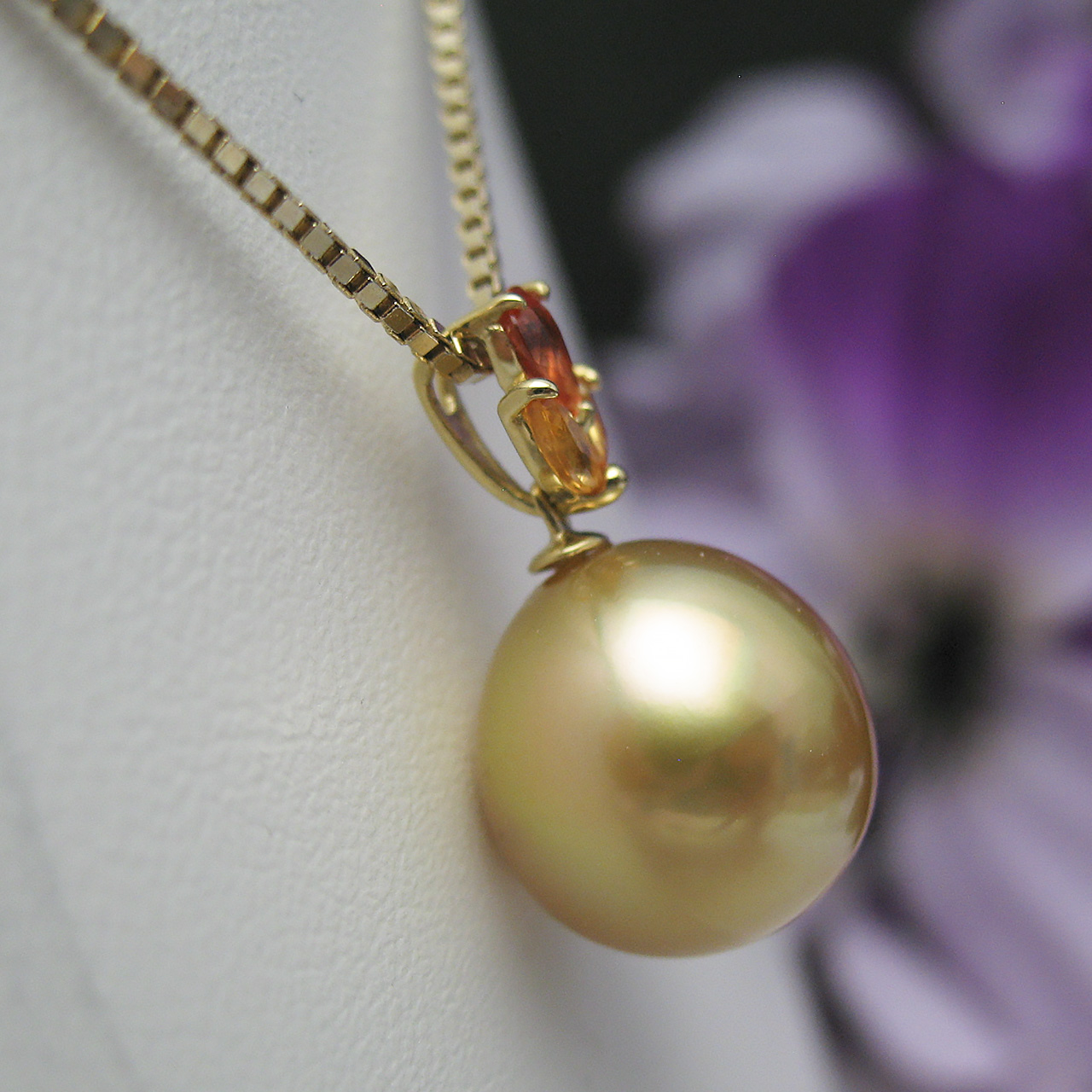 K18南洋金色&サファイアペンダント - 画像 (4)