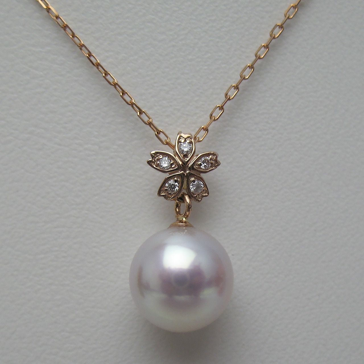K18PGあこや真珠&ダイヤペンダント - 画像 (3)