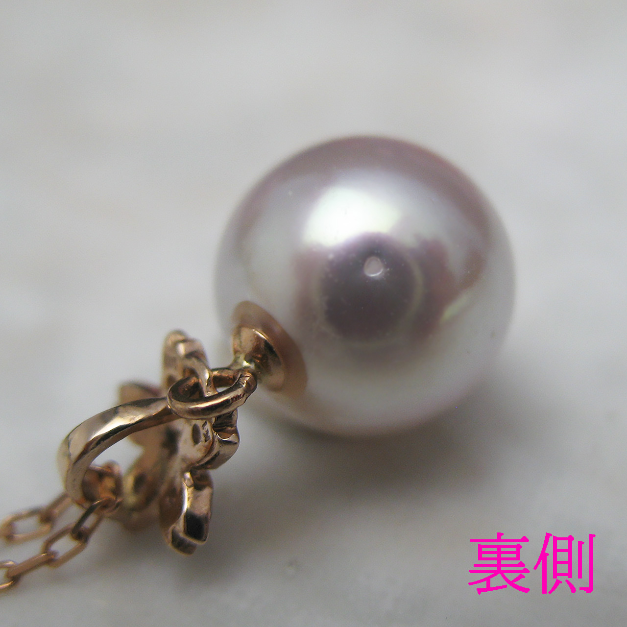 K18PGあこや真珠&ダイヤペンダント - 画像 (5)