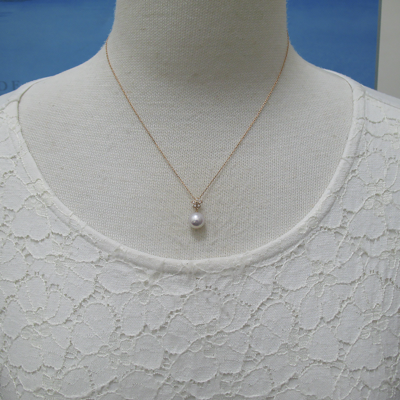 K18PGあこや真珠&ダイヤペンダント - 画像 (7)