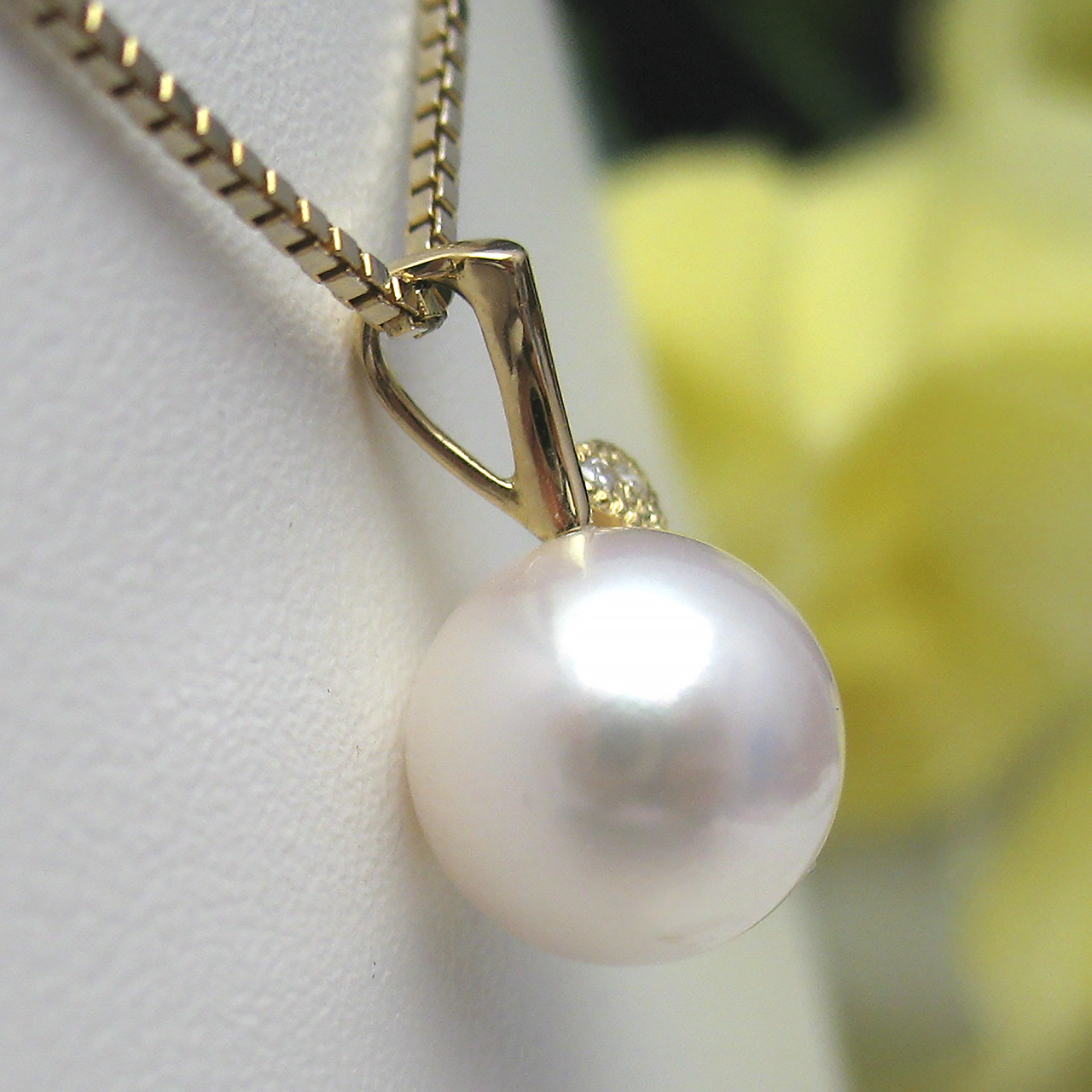 あこや9ミリ　K18リンゴちゃんペンダント - 画像 (4)