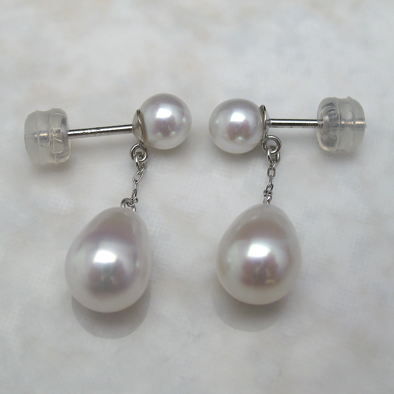 あこや&淡水ピアスK14WG小さい子 - 画像 (4)