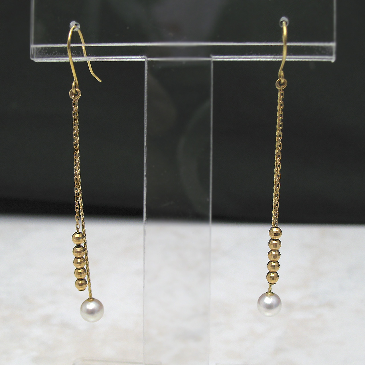 K18あこやロングピアスミラーボールがイイね - 画像 (2)