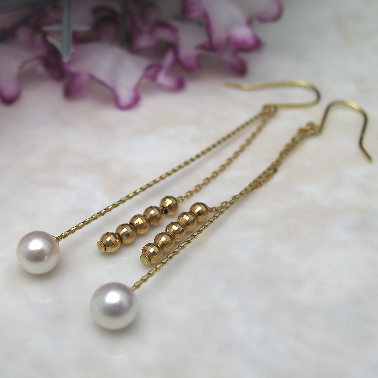 K18あこやロングピアスミラーボールがイイね - 画像 (5)