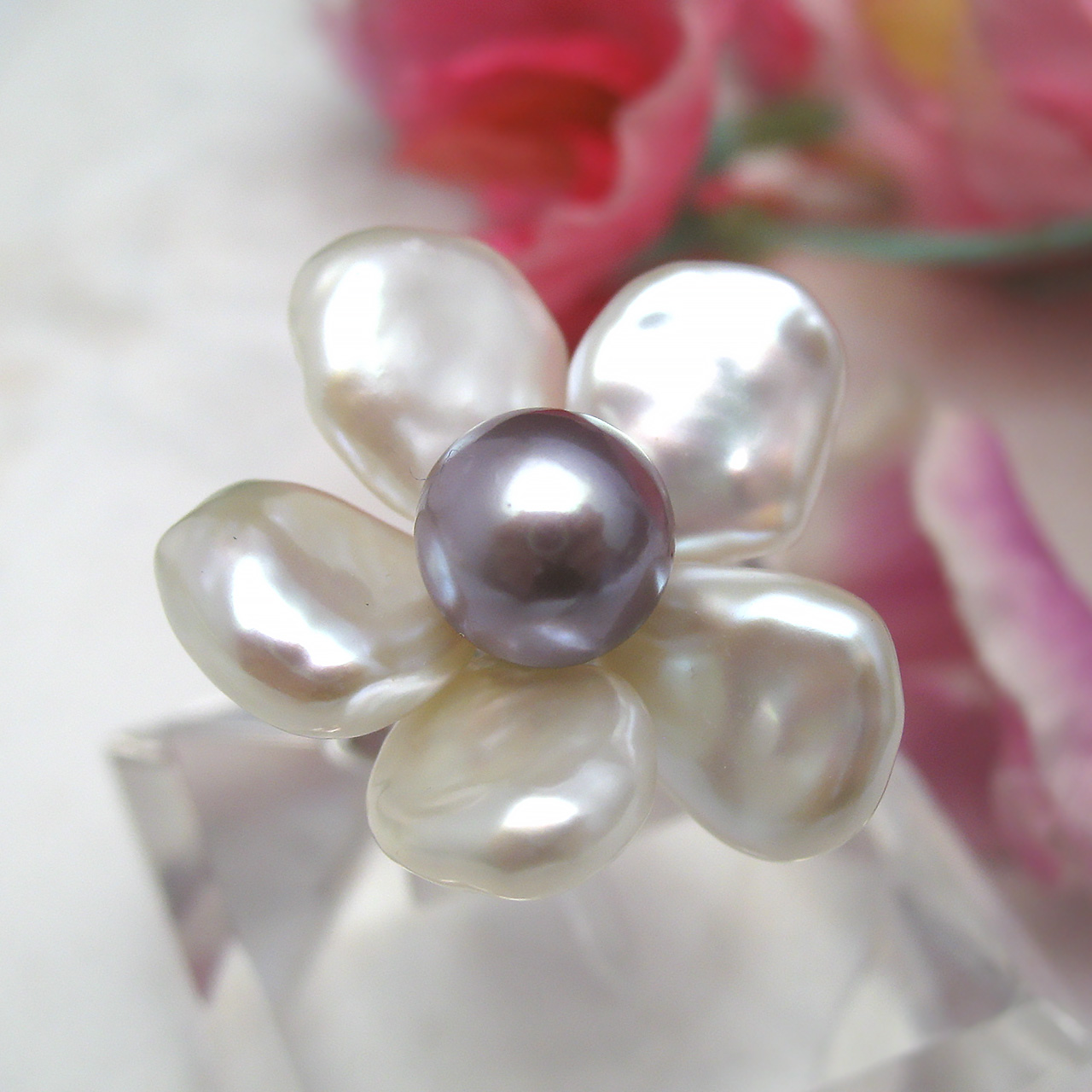 fromseaオリジナル Timeless Flower 淡水リング