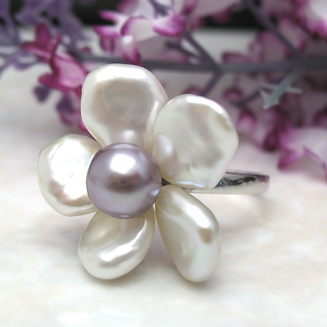 fromseaオリジナル Timeless Flower 淡水リング - 画像 (6)