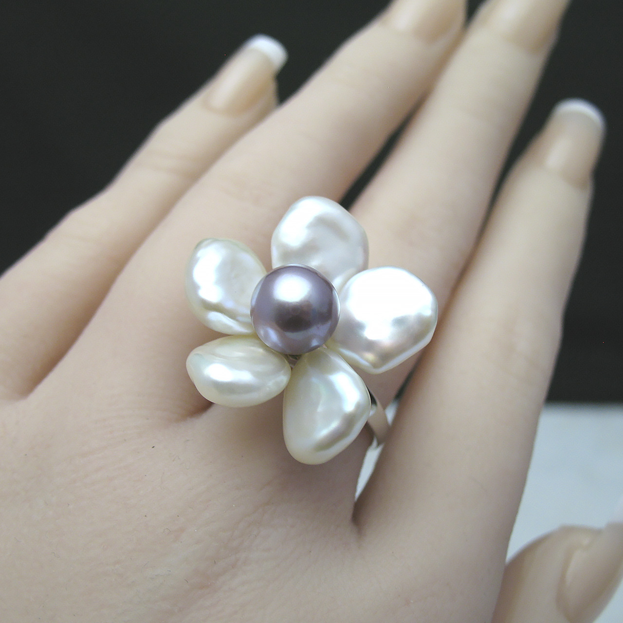 fromseaオリジナル Timeless Flower 淡水リング - 画像 (8)