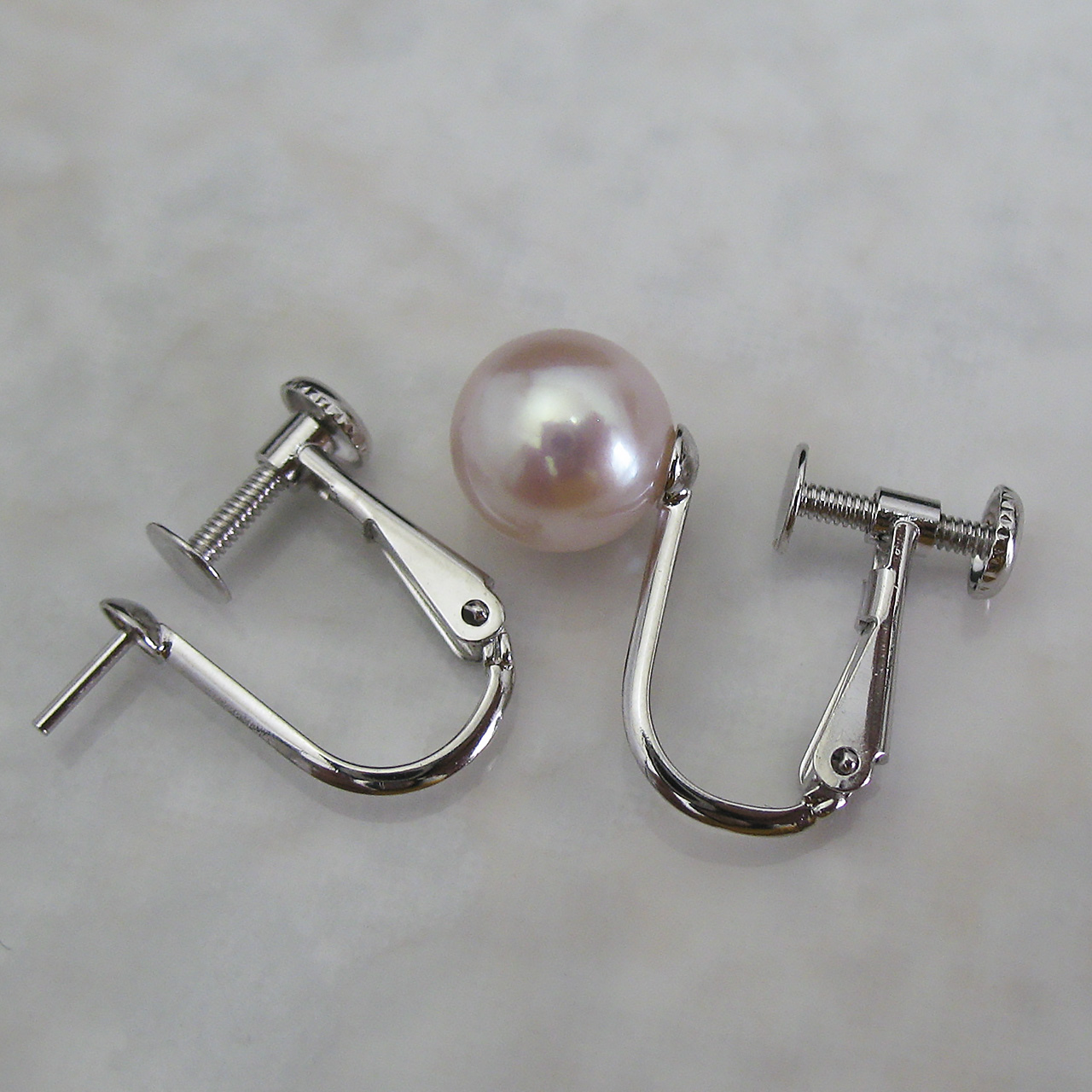 K14WG、K18YG ネジバネイヤリング金具 E-006 直付け金具