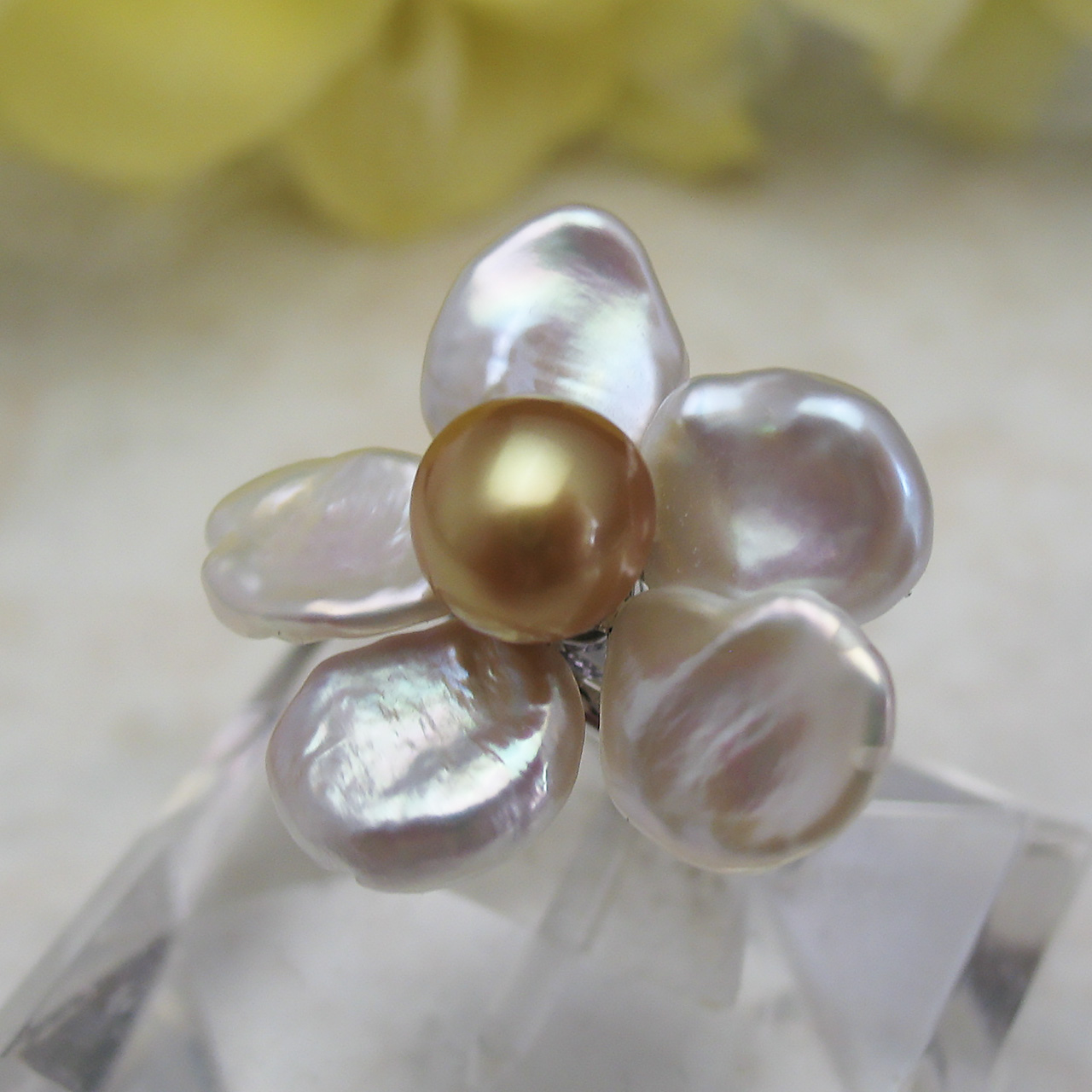 fromseaオリジナル Timeless Flower 南洋金色リング