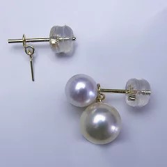 K14WG、K18YG2個付き直付けぶら下がりピアス金具