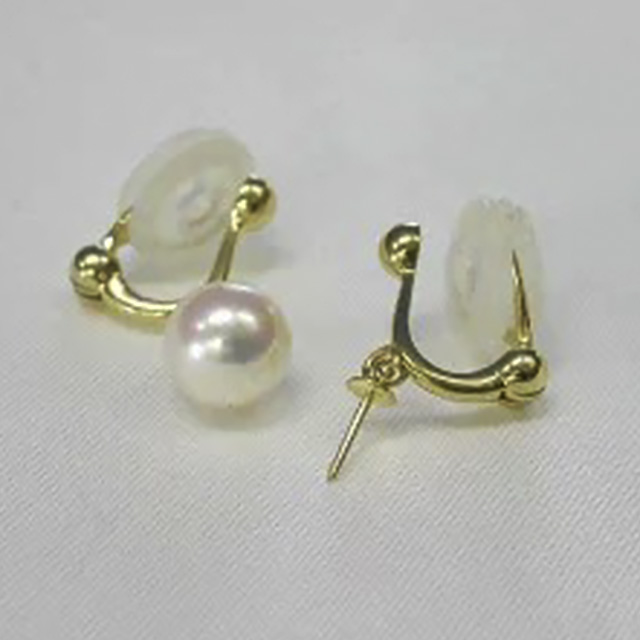 K14WG K18YG無段階調整ぶら下がりイヤリング金具